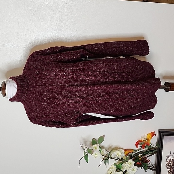 NEW Jennifer Lopez  Hollywood Boudoir Turtleneck Sweater Thick Cable Wool Preppy - Picture 2 of 8